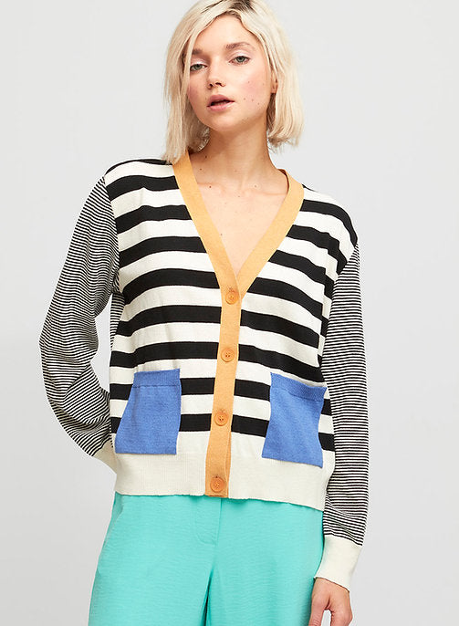 Lama Stripe V Neck Cardigan