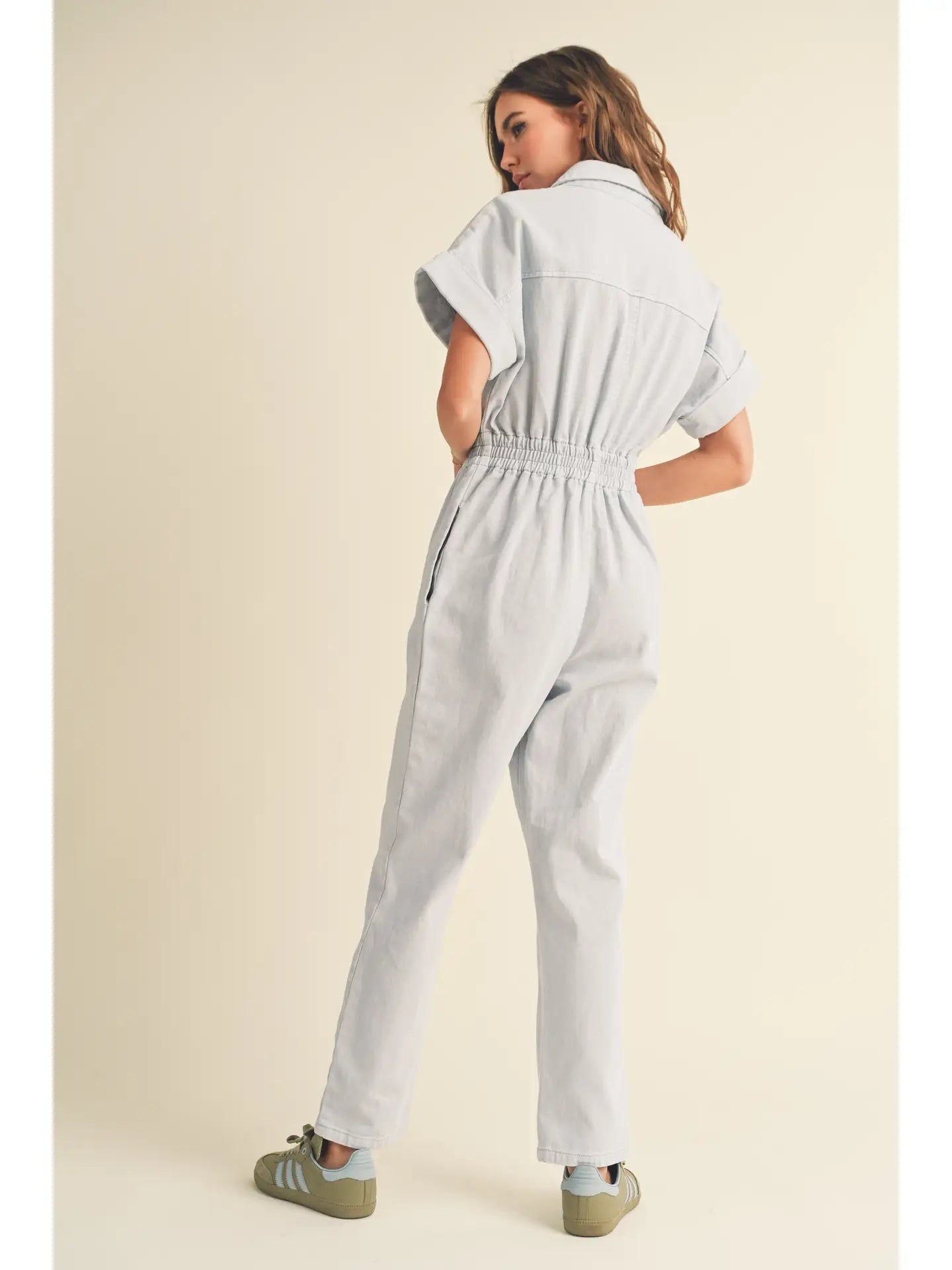 Short Sleeve Sky Jumpsuit