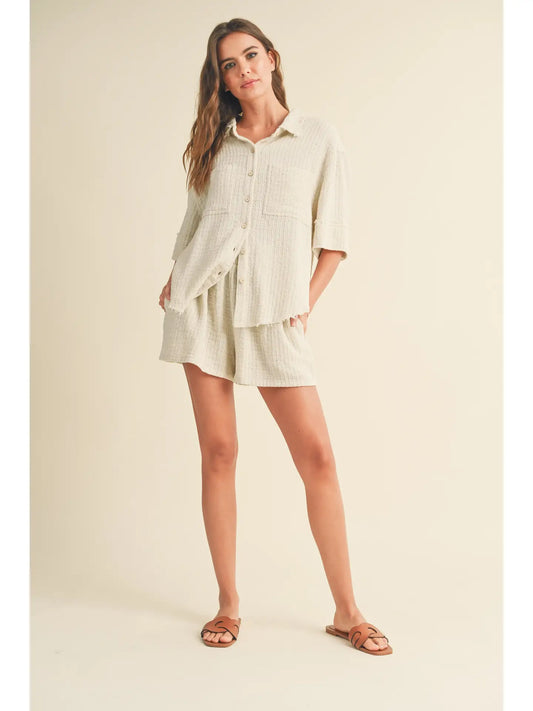 Gauze Short Sleeve Button Down