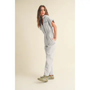 Short Sleeve Sky Jumpsuit