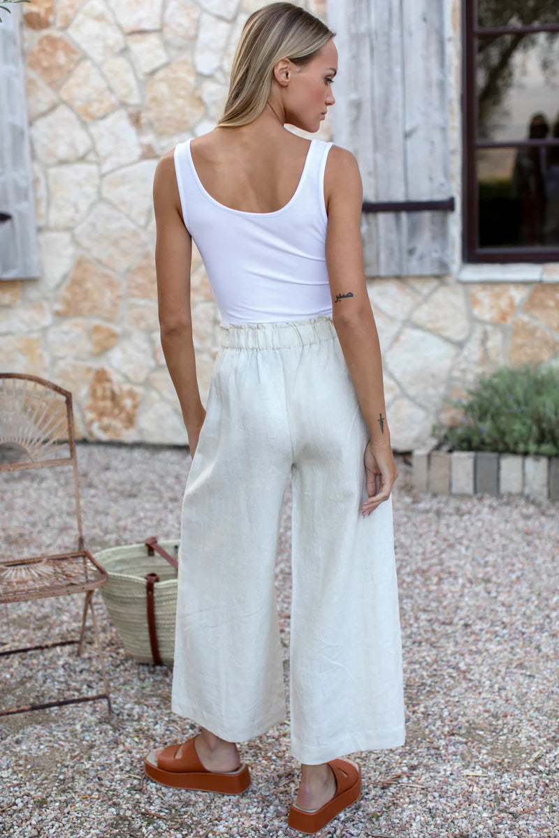 Emerson Fry Washed Linen Pull on Pant