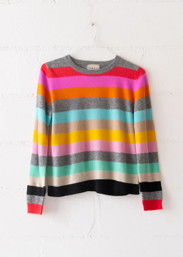 Cashmere Multi Stripe Crew