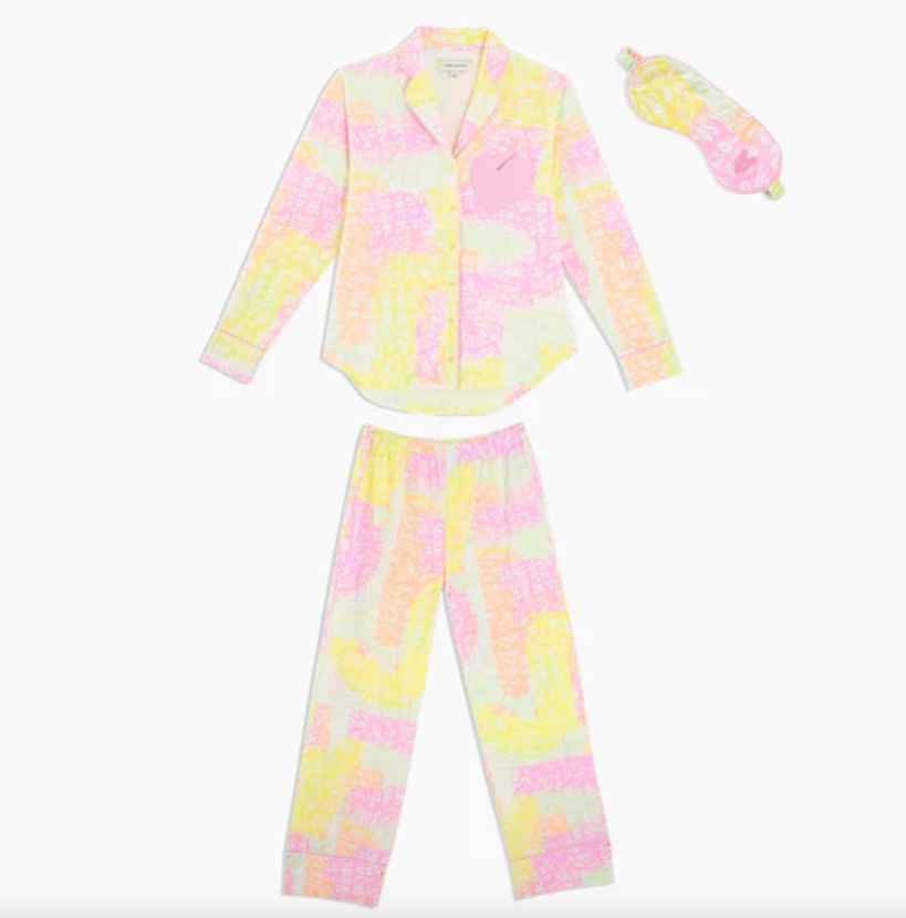 Betty Long Pajama set Soleil with eye mask