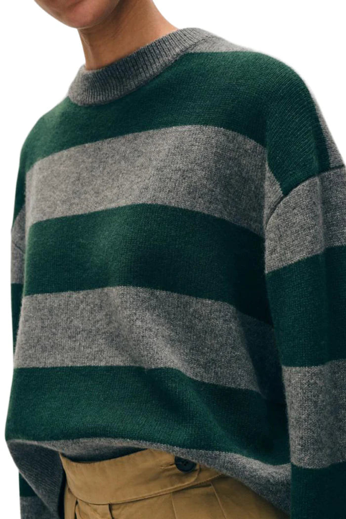 Cashmere Striped Crewneck