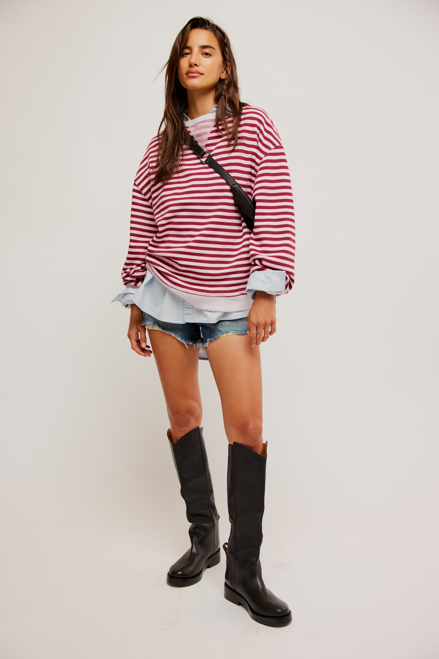 Classic Striped Crew - Raspberry Combo