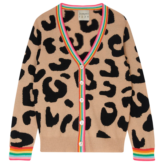 Leopard Rainbow Cashmere Cardigan