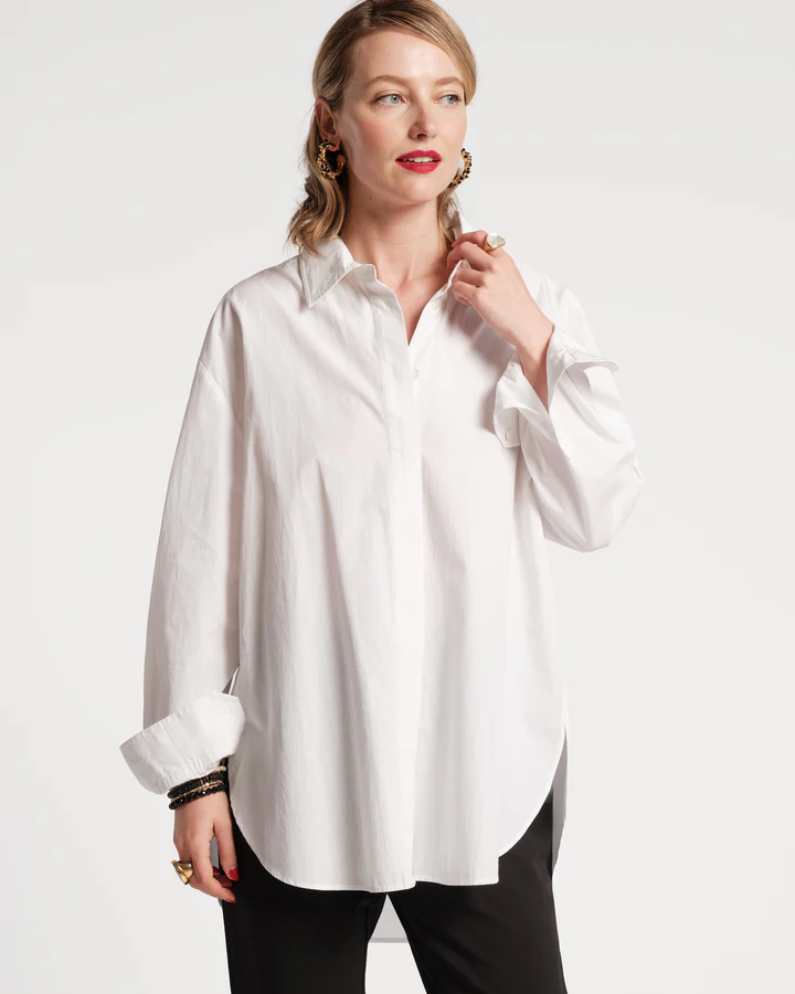 Perfect Oversized Button Down Shirt Cotton Poplin