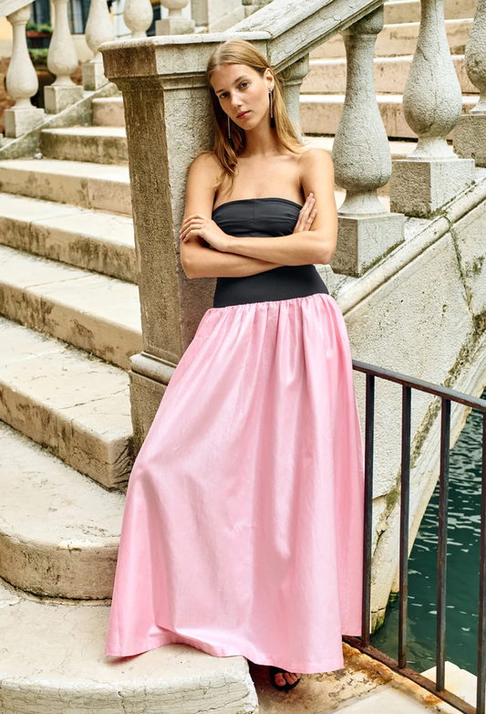 Giselle Pink Taffeta Maxi Dress