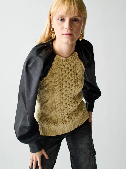 Mekas Knit Combo Top