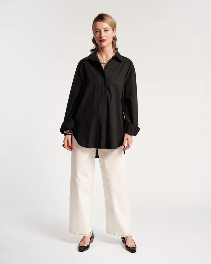 Perfect Oversized Button Down Shirt Cotton Poplin