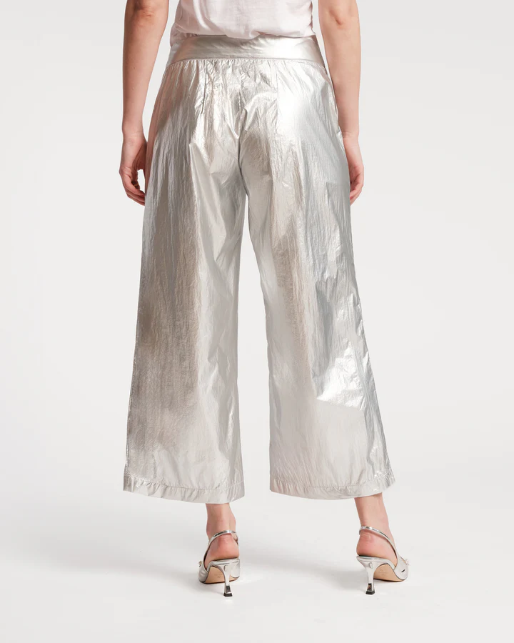 Mimi Pant Metallic Nylon Silver