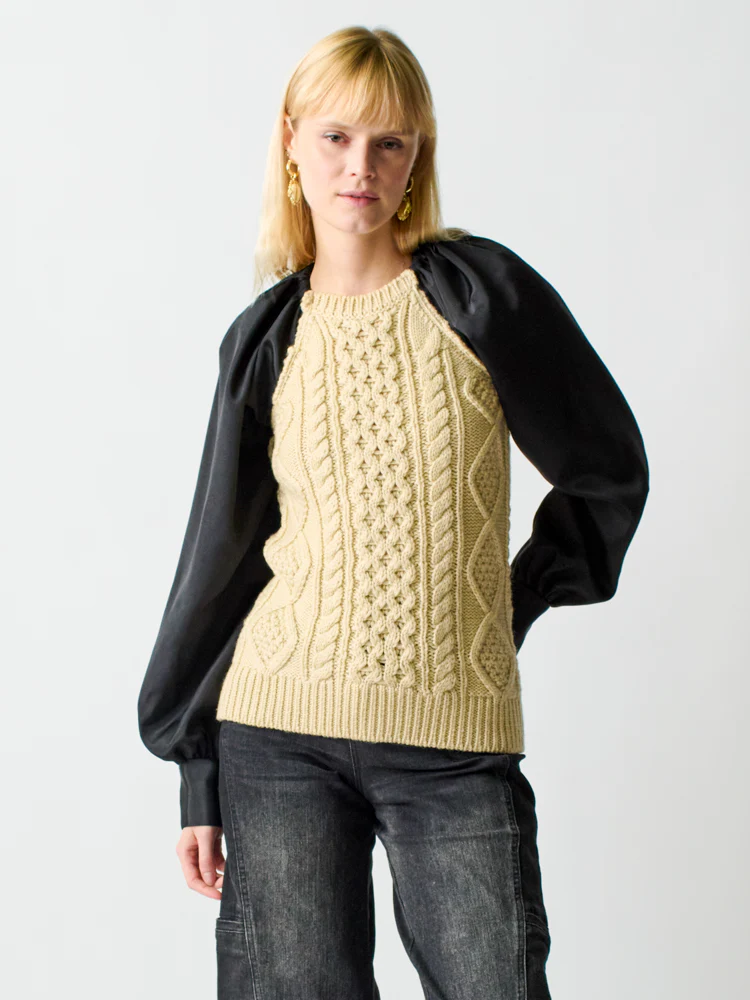 Mekas Knit Combo Top