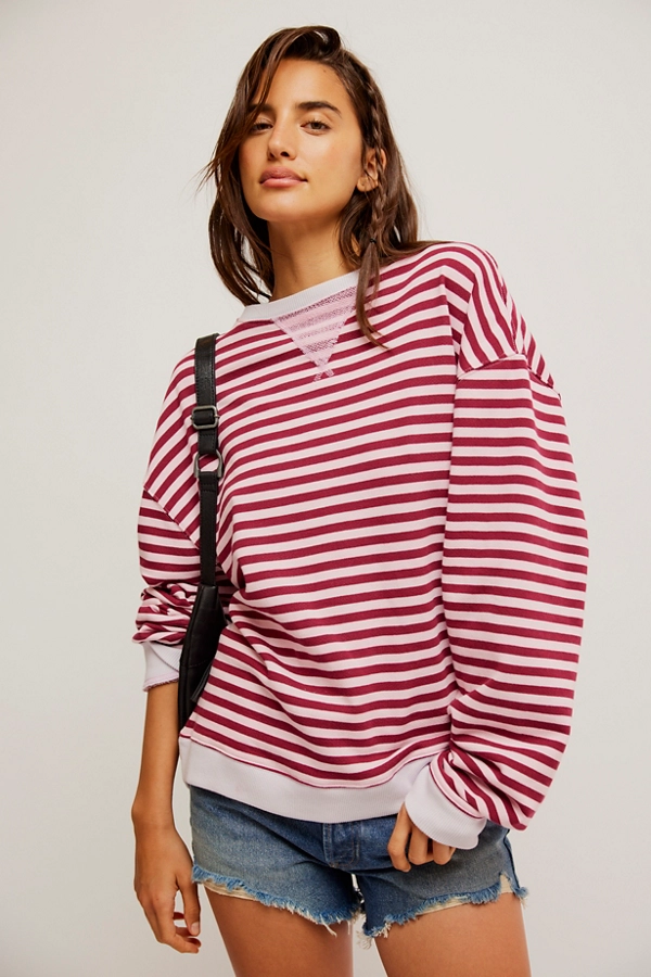 Classic Striped Crew - Raspberry Combo