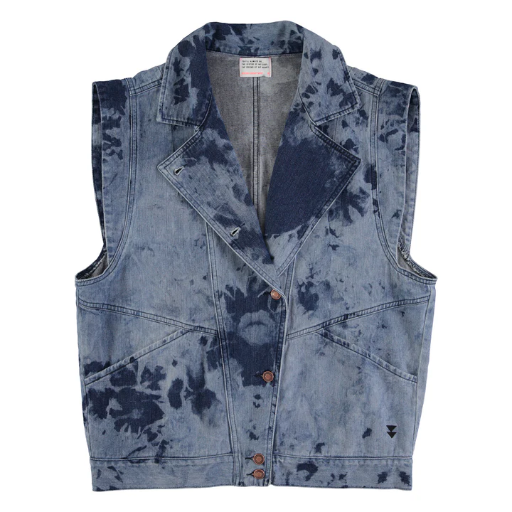 Blue Tie Dye Denim Waistcoat